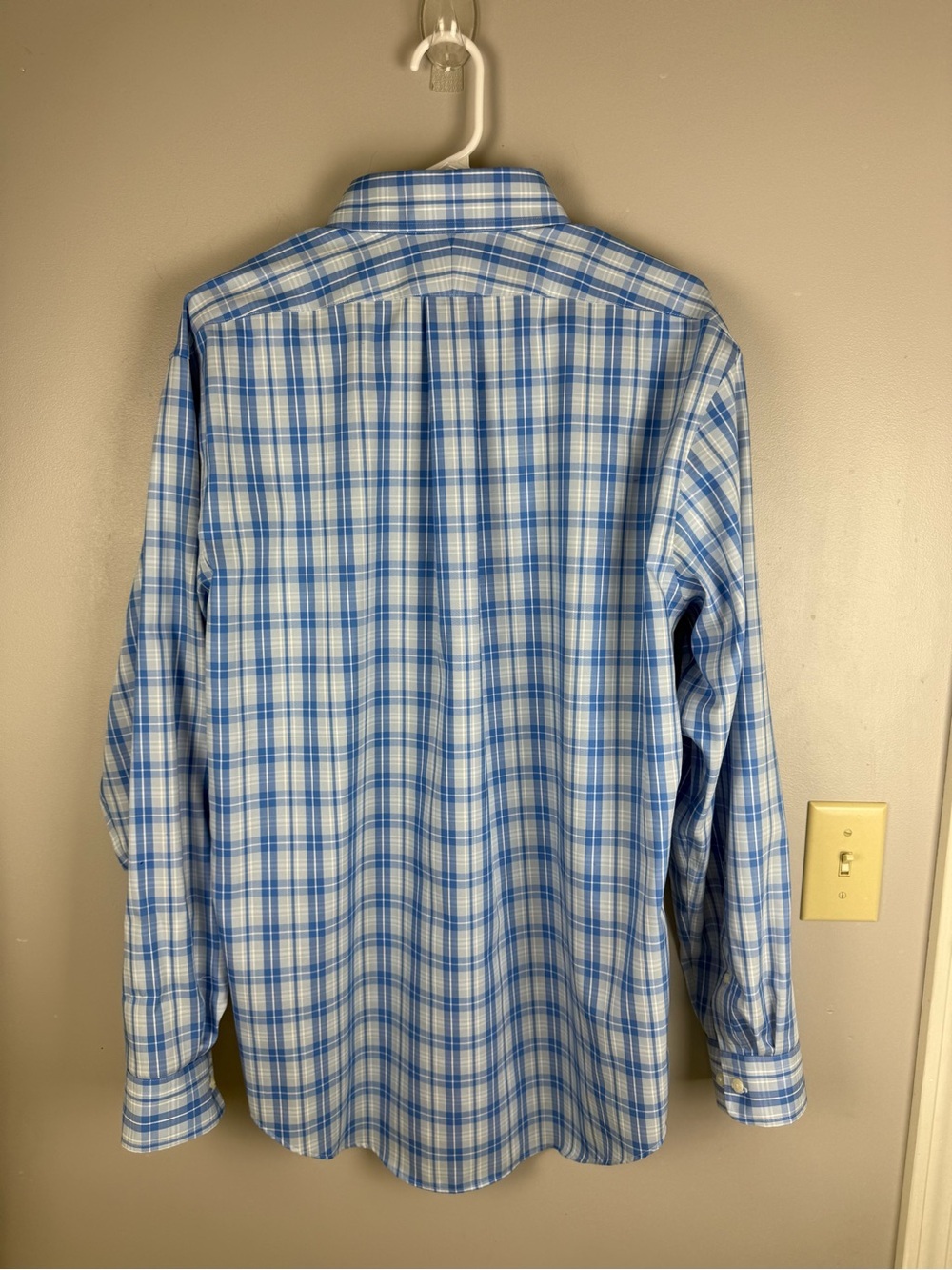 Lands End Men’s Blue Plaid Tailored Fit Long Sleeve Button Up Shirt SZ 16 1/2-35 - Picture 6 of 8